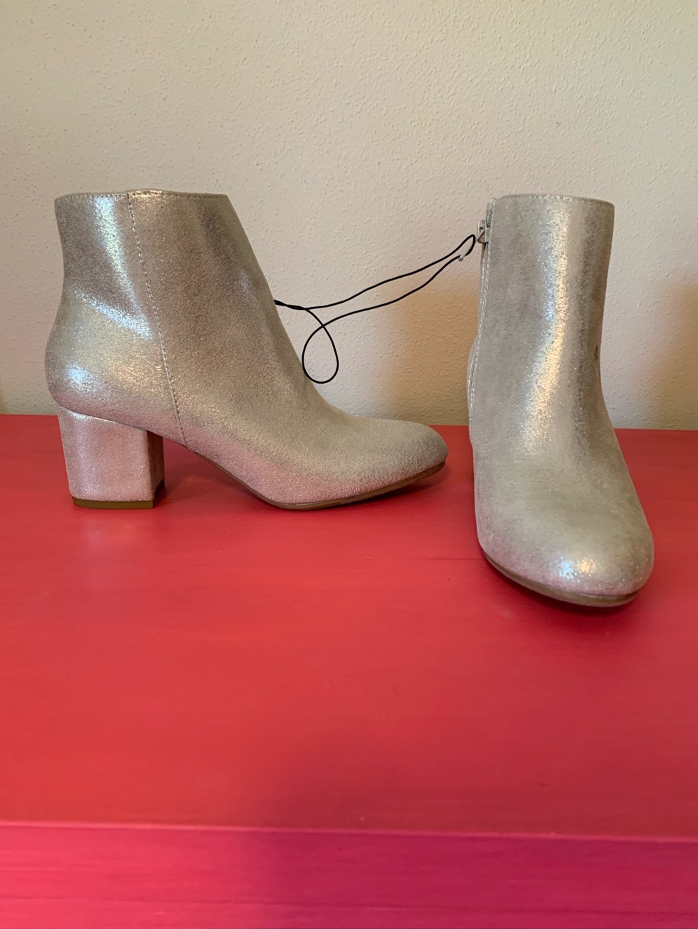 A New Day Silver Ankle Booties NWOT